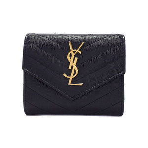 Saint Laurent Three YSL Monogram Wallet PARIS Tri